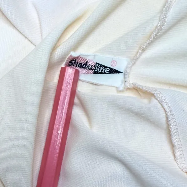 Vintage Shadowline Night Gown Lingerie Slip Dress Lace Detail Cream Size Small - Image 6