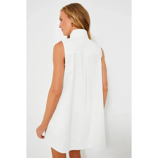 NWT Tuckernuck Charlie in White Sleeveless Cotton Blend Shirt Dress XL - Image 4
