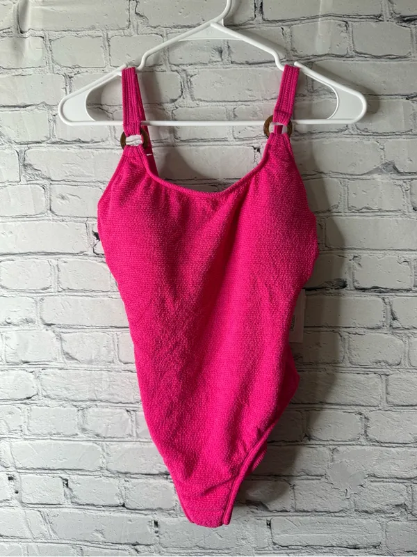 NWT shade and shore Hot Pink Terry One-Piece Swimsuit small - Image 2