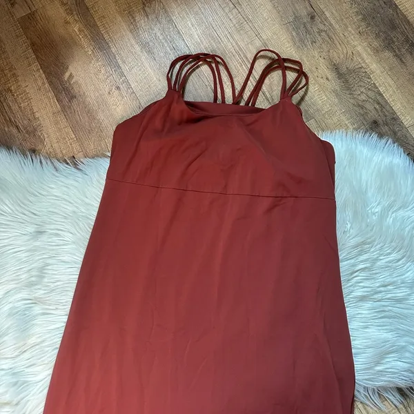 ATHLETA Hyper Focused Bra Dress In Powervita In Dried Cinnamon - Image 3