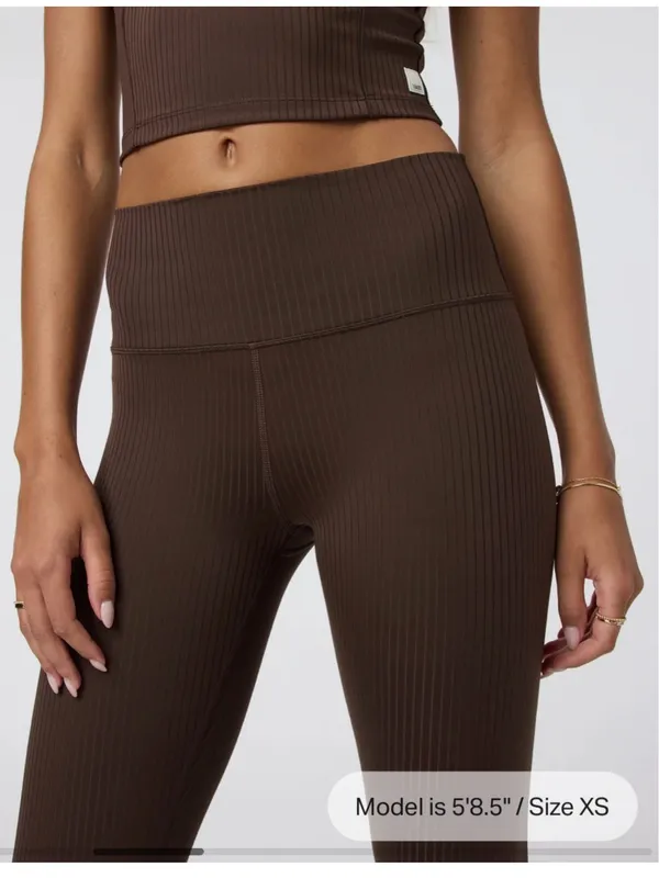 Vuori Brand New Women’s Inversion Ribbed Legging In Java Medium - Image 4