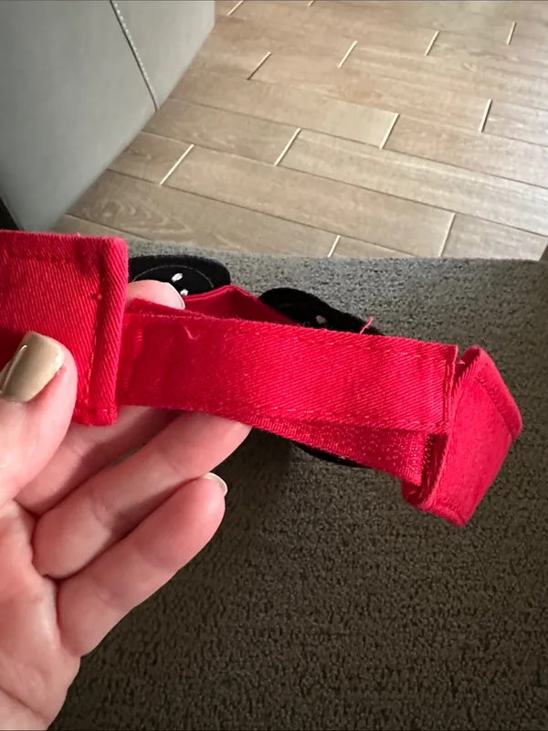 Disney Parks Red Minnie Mouse Logo Visor - Image 4