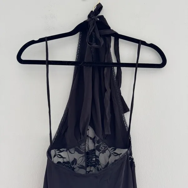 INDAH Viscose Spandex Halter Maxi Dress Lace Cutout Detail - Image 3