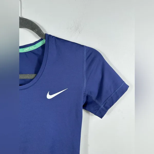 Nike Dri-FIT Short Sleeve Athletic Top Blue Running Workout Shirt Women’s Size S - Image 5