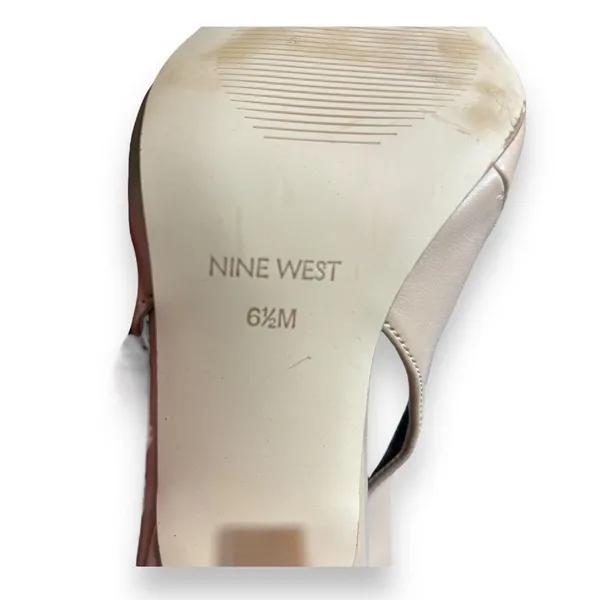 Nine West Ciser3 Beige Elastic Slingback 4" Heel Women's Shoes Size 6.5M‎ - Image 8