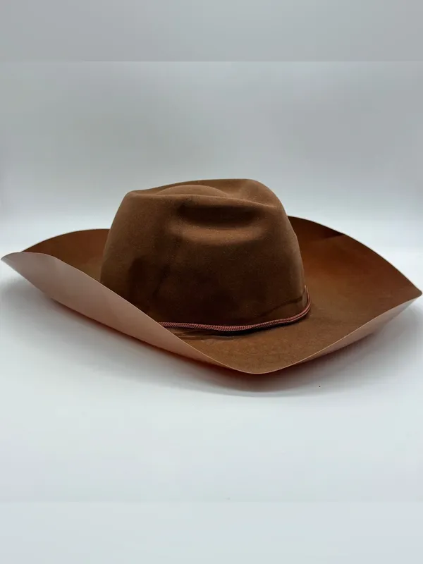 Cowboy Hat Brown Western Felt Rodeo Style with Adjustable Chin Strap New Unisex - Image 4