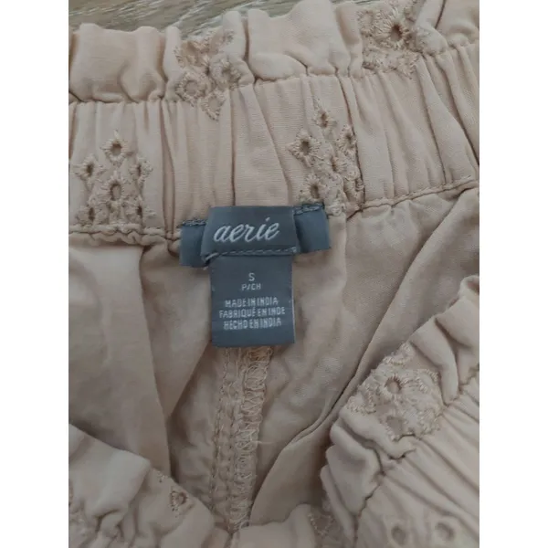 Aerie Womens Eyelet Shorts Beige Small - Image 2