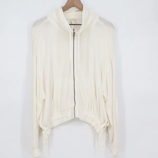 Free People Movement Jacket Womens XS White Knitted Full Zip Long Sleeve Outdoor - Image 2