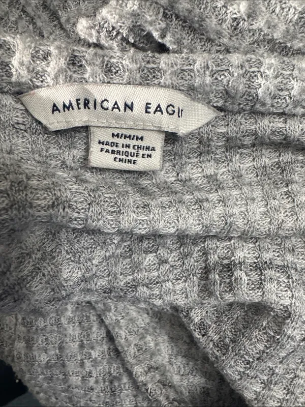 American Eagle Outfitters Heather Gray Ribbed Tiered Dress - Image 7
