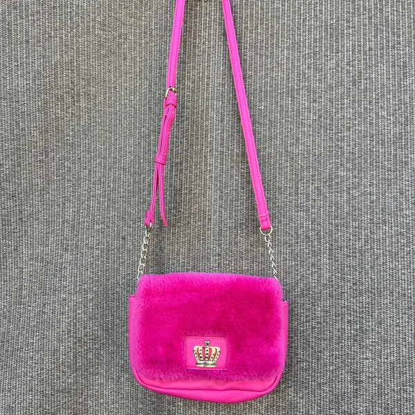 Juicy Couture Vibrant Pink Crossbody Bag Faux Fur Y2K Style - Image 15