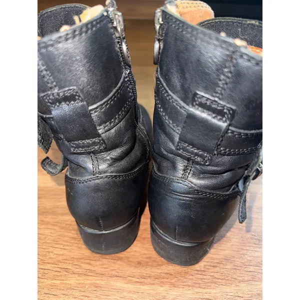 Harley-Davidson Womens Black Leather‎ Triple Buckle Moto Boots 6.5 D84183 Biker - Image 5