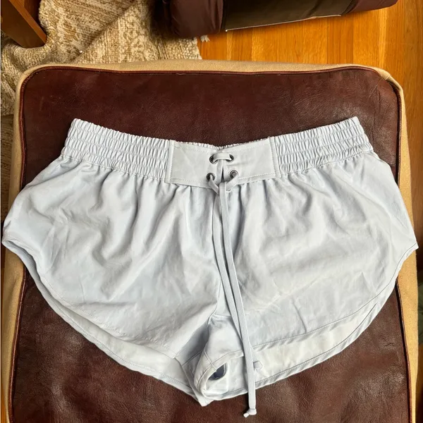 Free People Light Blue Lace-Up Shorts - Image 2
