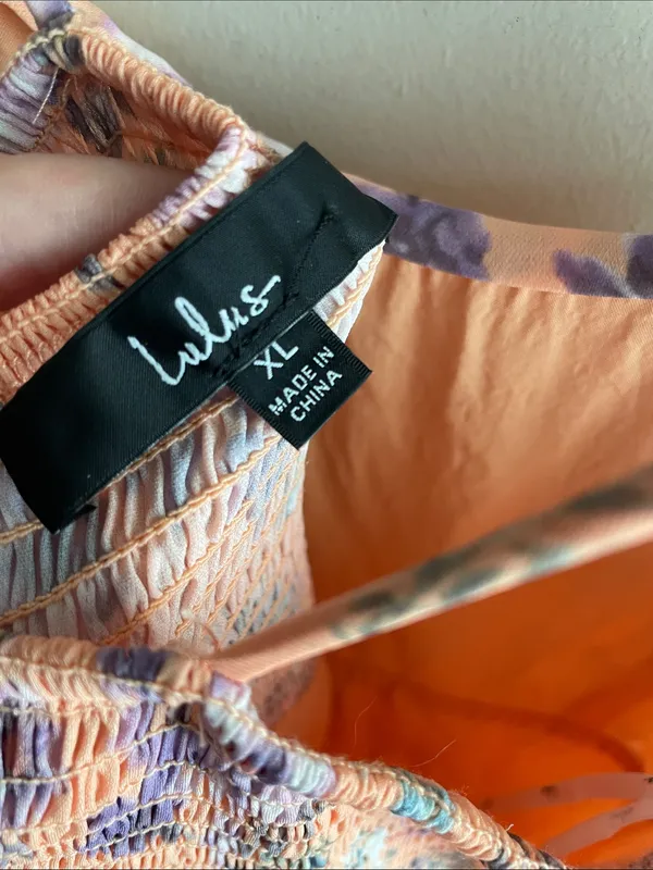 Lulus Started With a Kiss Orange Floral Print Tie-Strap Tiered Dress - Image 8