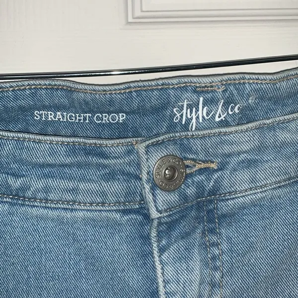 Style & Co. Straight Crop Distressed Jeans - Image 3