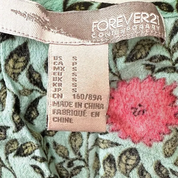 Forever 21 cropped green floral tank - Image 8