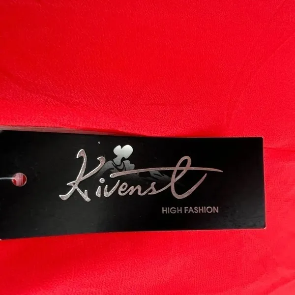 NWT‎ Kivenst Red Rhinestone Halter Maxi Dress Formal Evening M - Image 3