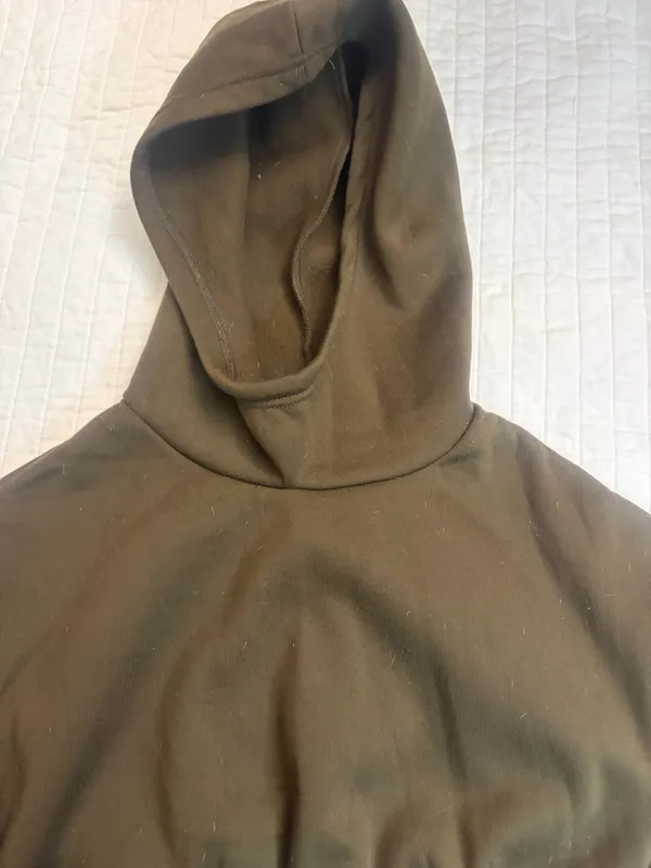 SHEIN olive green cropped hoodie sweatshirt - Image 3
