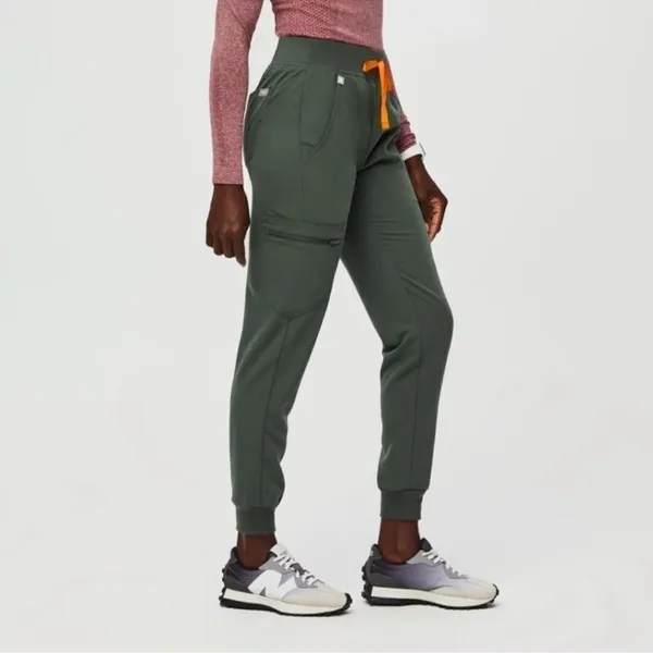 Figs Scrub Zamora Pants Jogger Pants Moss Green Plus Size 3XL Coral Drawstring - Image 3
