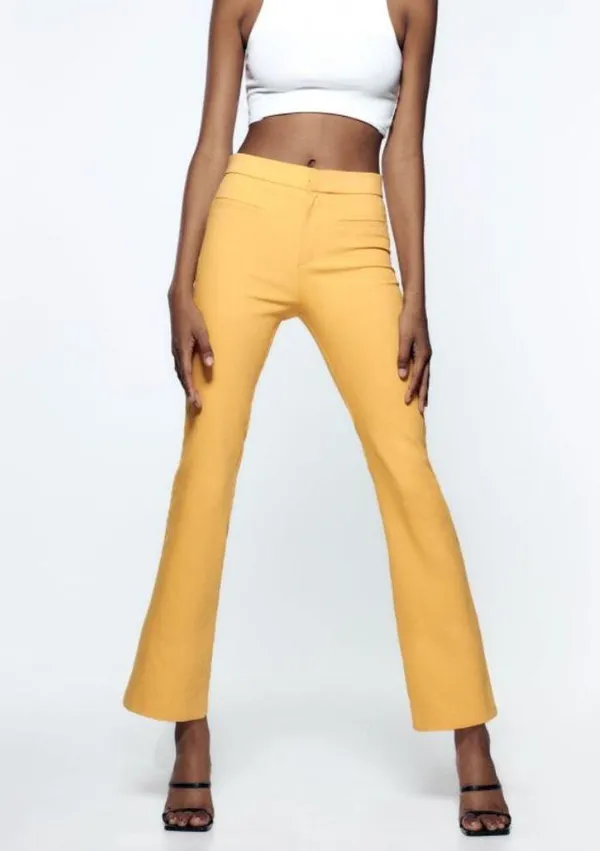 ZARA NWT  MINI FLARE PANTS Tangerine - Image 7