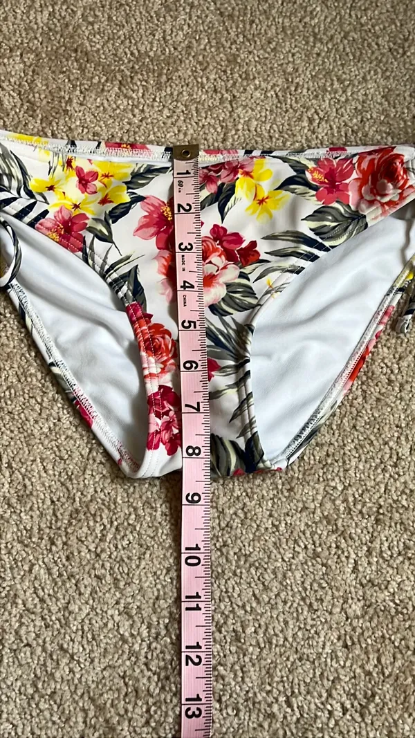 Abercrombie & Fitch Floral Side Tie Bikini Bottom. Size Small - Image 4