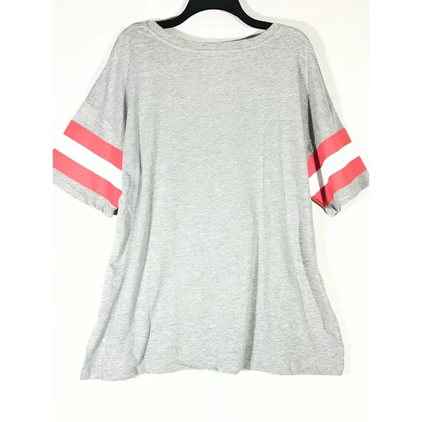NASCAR Graphic T-Shirt Women XXL Gray Racing Car Striped Sleeve Blockette Core - Image 2
