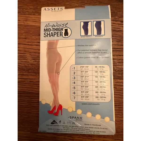 Assets by Sara‎ Blakely Spanx Hi-Waist Mid-Thigh Shaper Nude Size 4 AS-1668H - Image 2