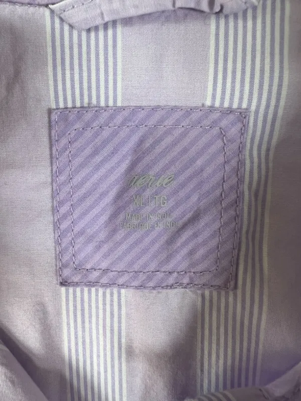 Aerie Good Day Button Down Shirt Lavender Striped Oversized Cotton Boyfriend XXL - Image 4