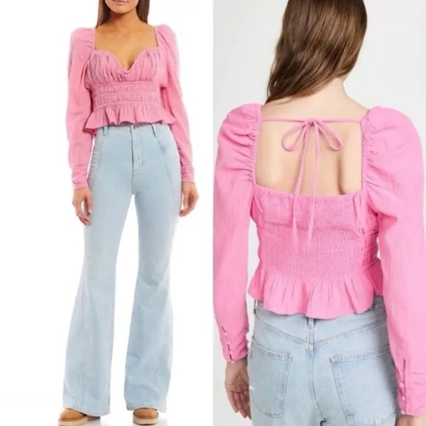 Barbiecore Pink Chloe Cotton Blouse - Image 6