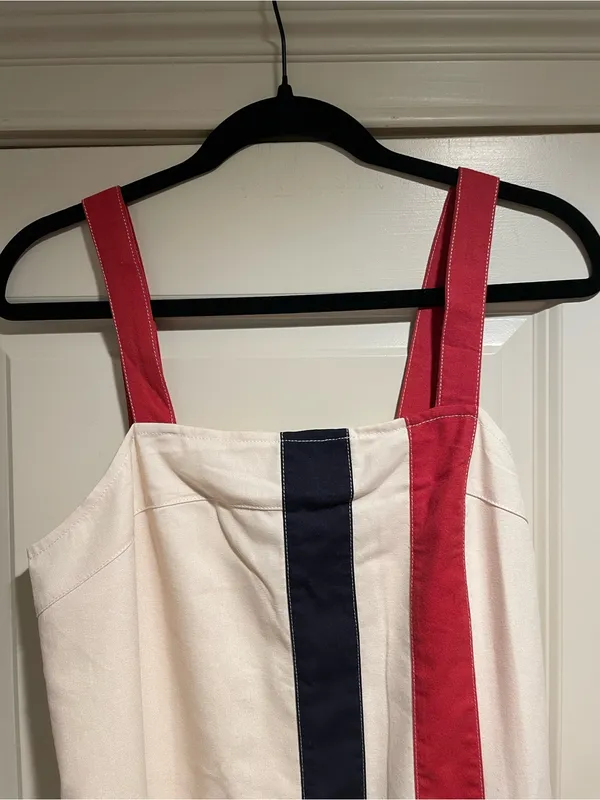 NWT - OKLORA Vertical Stripe Sleeveless Linen-Blend Maxi Dress - Image 5
