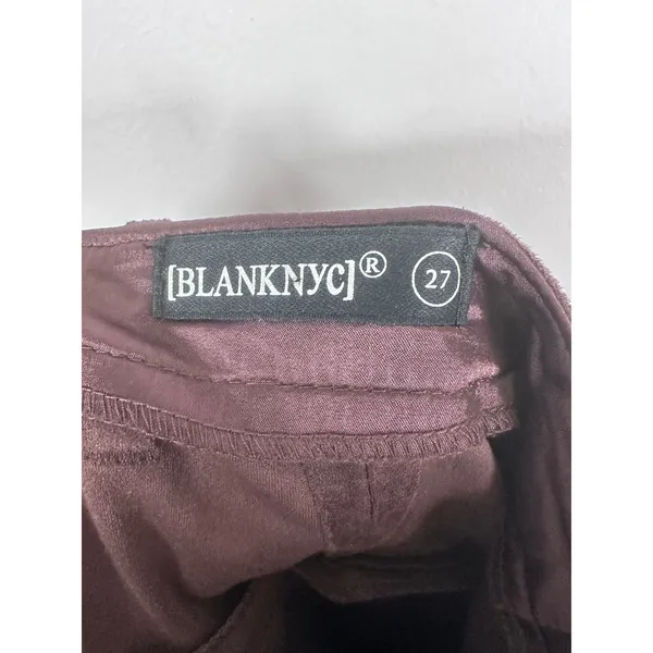 Blank NYC FRANKLIN IN ZINFANDEL Cargo Pants Women 27 Brown Faux Suede Wide Leg - Image 9
