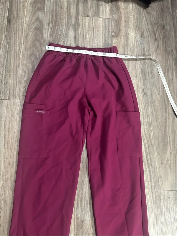 Cherokee Wine Burgundy Medical Scrub Set – Size XXS . - Image 6