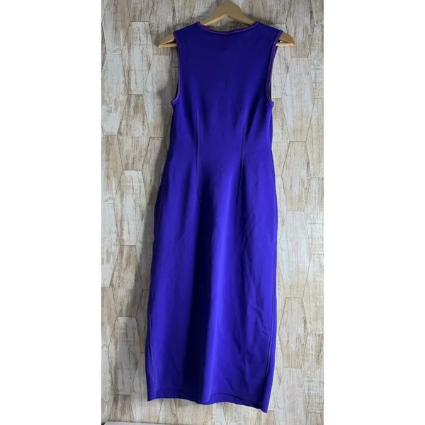 COS Womens Sleeveless Midi Dress Purple Size M Round Neck Slim Fit - Image 3