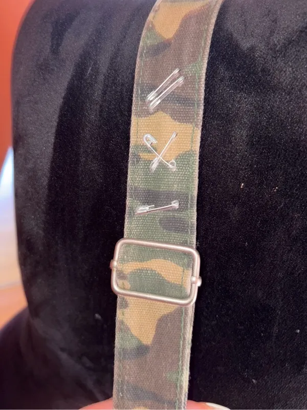 Vintage Y2K 2000’s Camouflage Canvas Shoulder Bag with junk pins - Image 5