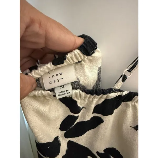 a new day Cream Floral Midi Slip Dress with Black Floral Print - Image 6
