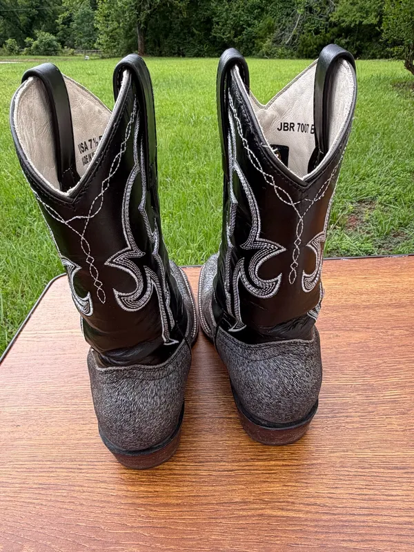 J.B. Dillon Reserve Women’s 7.5B Cowboy Boots Hair-On Leather Western - Image 5