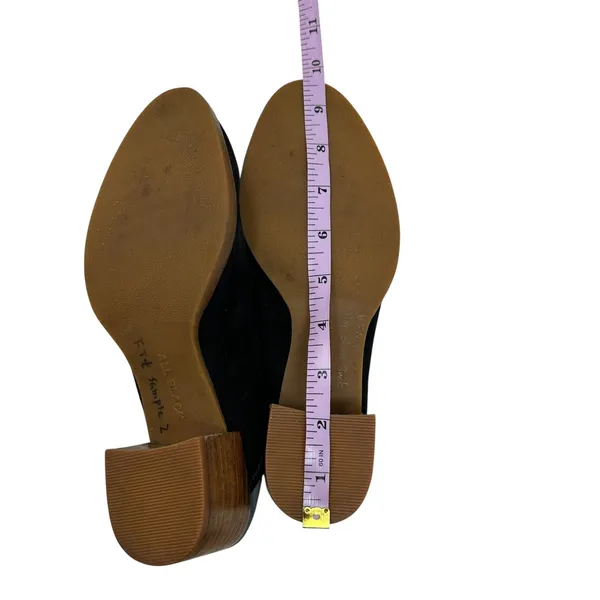 All Black Mules Heel Collapsible Back Slip On Suede Leather Black‎ Blue Sample - Image 15