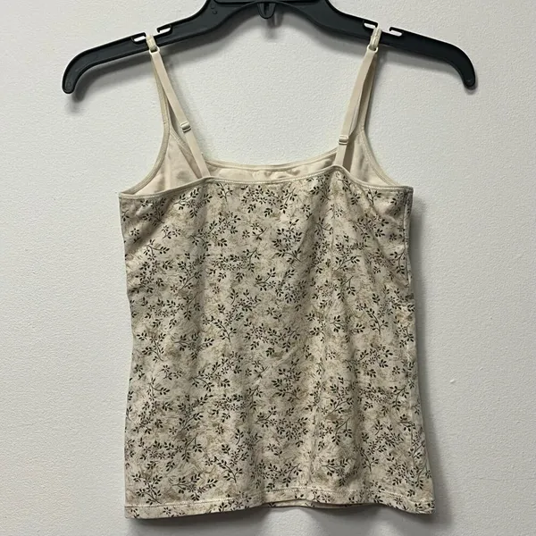 Victoria's Secret Cream Floral Leaf Print Camisole Tank Top Womens Sz Small Y2K - Image 2