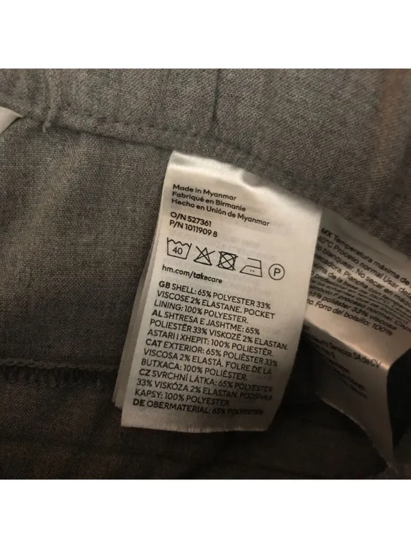 H&M Gray Pleated High-Waisted Ankle Cropped Trousers Womens Size 2 - Image 4