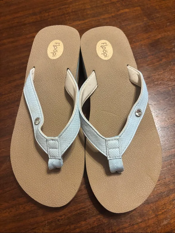 Floopi Women's Light Blue Thong Sandals Size 8 - Image 2