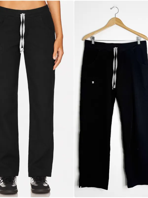 FIGS Kade Scrub Pants Size M Black Straight Leg Technical Collection - Image 2