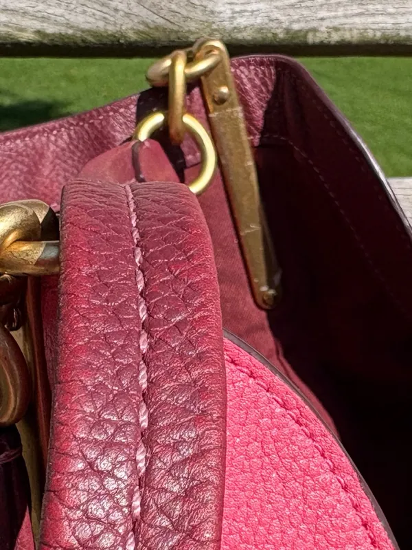 Coach 1016 Dalton 31 Wine Multi Colorblock Pebble Leather Shoulder Bag - Image 15