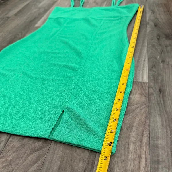 ZARA Divided green bodycon mini dress with thigh slit - Image 3