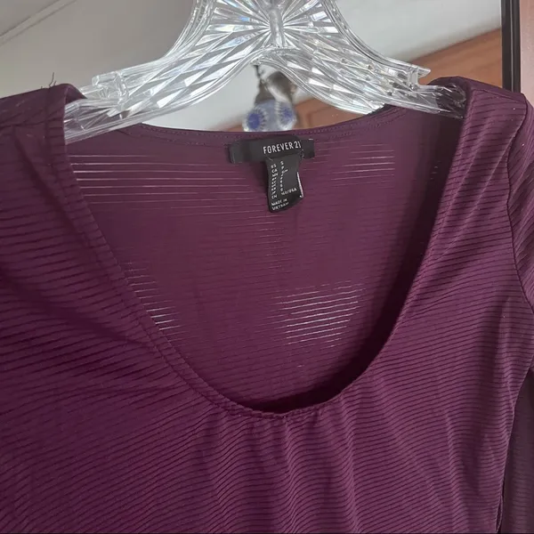 Forever 21 Purple long sleeve crop top - Image 2