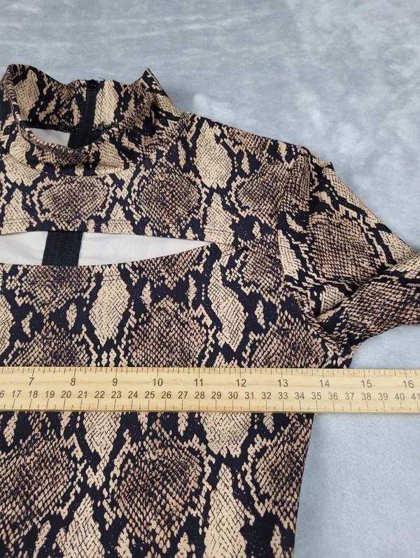 A.L.C. x Bandier Bodysuit Womens Size S Small Python Snakeskin Cutout Mock Neck - Image 5