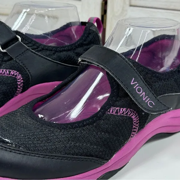 Vionic Sunset Orthotic Mary Jane Comfort Sneakers Shoes‎ Black Pink 7 - Image 9