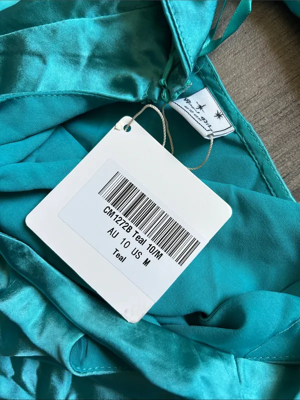 Angel Biba Teal Halter Asymmetrical Dress - Image 3