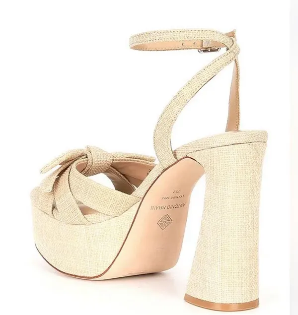 Antonio Melani Bindi Raffia Bow Platform Bow Sandals size 9M New with tags - Image 14