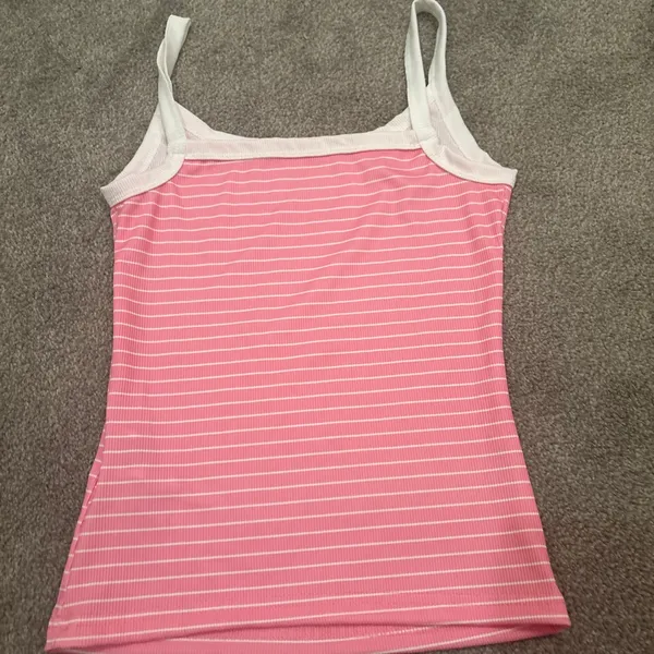 Pink and white striped tank top Size XS - Image 2