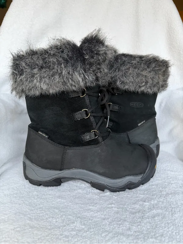 KEEN Helena Women's Waterproof Insulated Leather Boots Faux Fur Lace Up Size 7 - Image 6