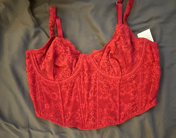 Hollister Red Lace Bustier - Image 4